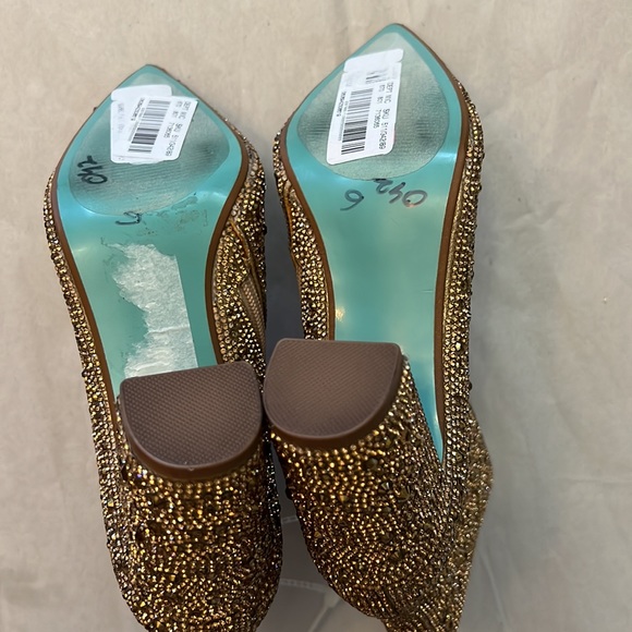 Blue by Betsey Johnson Cady Rhinestone Embellished Block Heel Booties - Picture 10 of 14